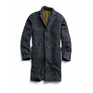 Todd Snyder Charcoal Herringbone Italian Wool Coat